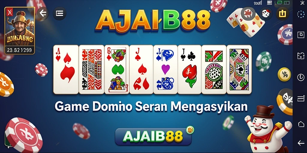 Tampilan menarik dari gameplay domino AJAIB88 yang mengasyikan.