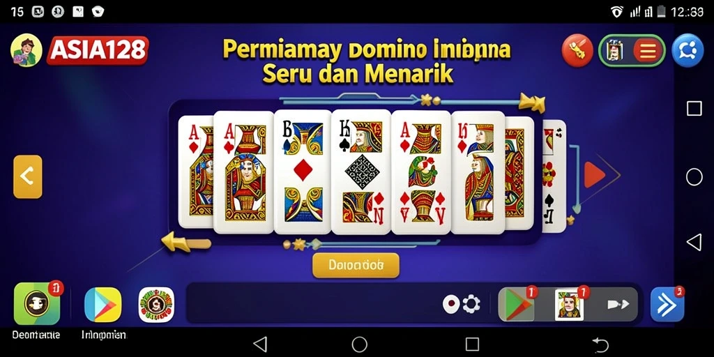 Tangkapan layar gameplay ASIA128 menampilkan aksi seru permainan Domino.