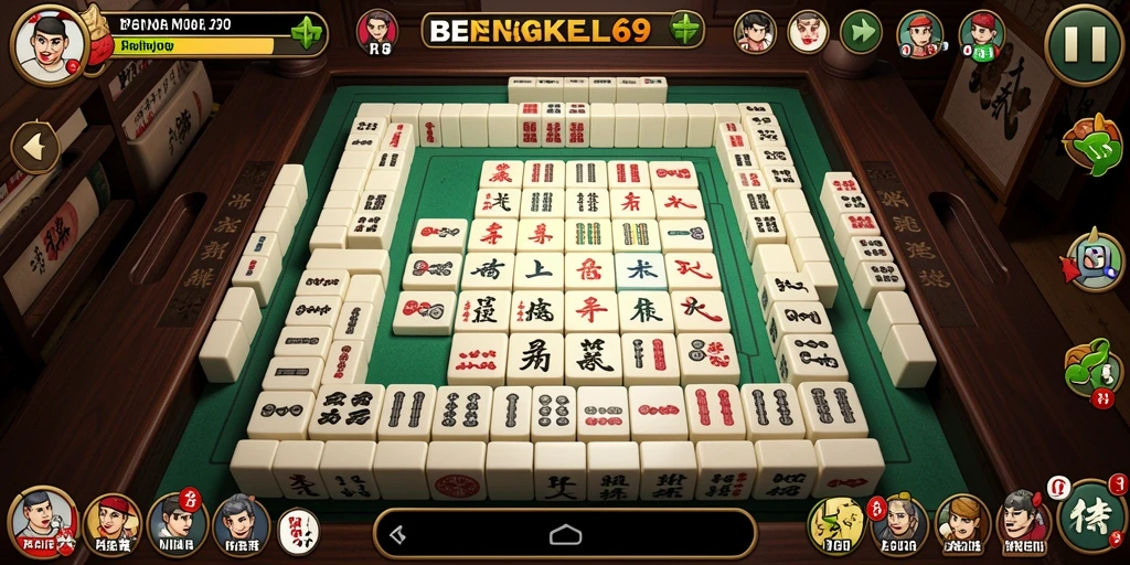 Tampilan gameplay menarik BENGKEL69 di tengah pertempuran Mahjong.