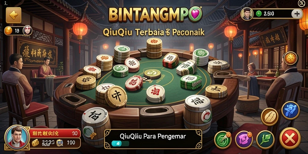 Tampilan gameplay QiuQiu BINTANGMPO yang seru dan mendebarkan.
