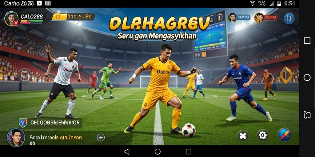 Tampilan gameplay menarik dalam permainan olahraga.