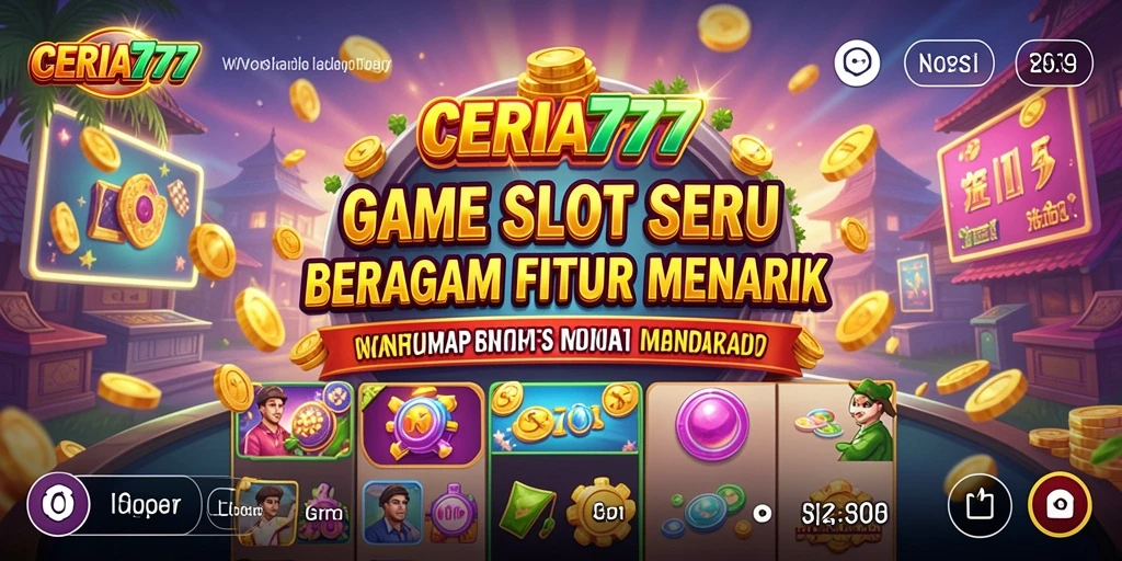 Tampilan gameplay seru dari CERIA777 penuh dengan berbagai tema slot.
