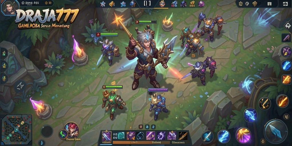 Screenshot gameplay DRAJA777 yang menampilkan pertarungan seru antar karakter.
