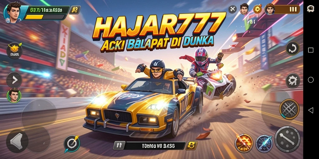 Gameplay mendebarkan dalam balapan HAJAR777 yang memukau.