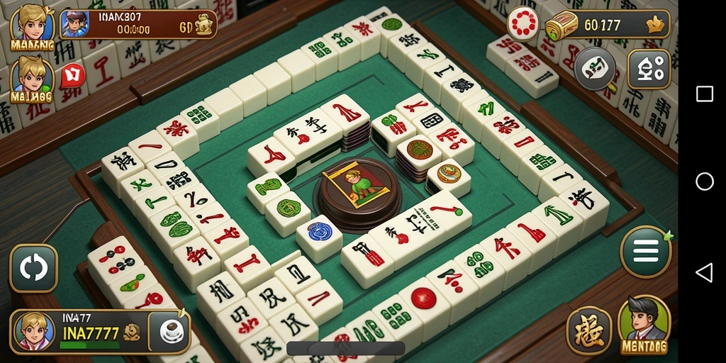Screenshot gameplay INA777 menampilkan serunya permainan Mahjong.