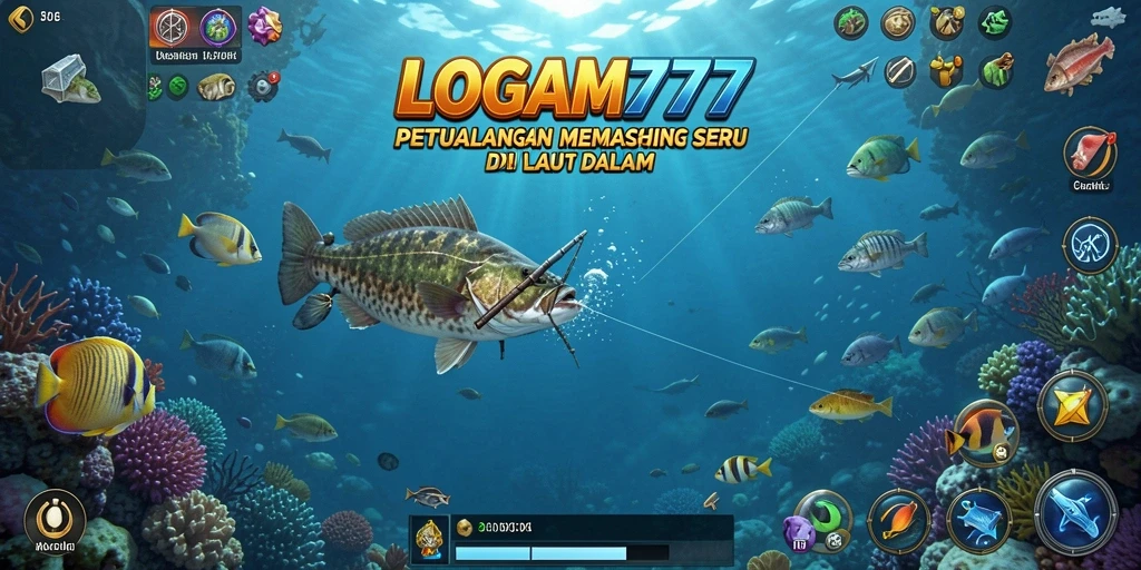 Tampilan gameplay LOGAM777 yang menampilkan keseruan memancing.