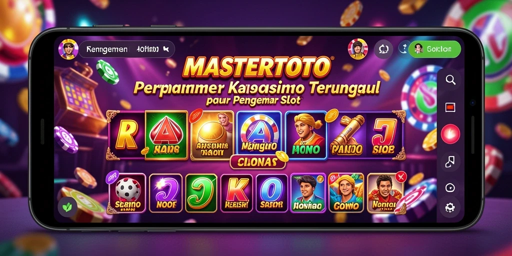 Screenshot utama MASTERTOTO menampilkan gameplay slot yang menarik dan penuh warna.