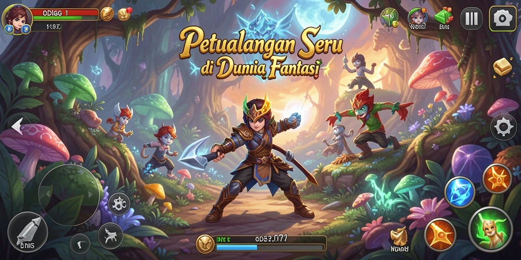 Screenshot utama ODDIGO menampilkan gameplay petualangan yang seru.