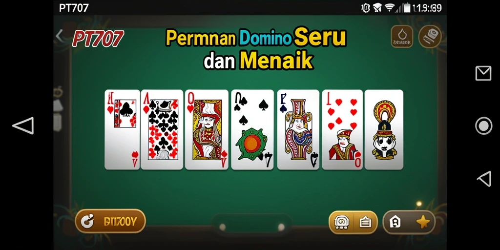 Screenshot gameplay PT707 yang menampilkan aksi permainan Domino yang menarik.