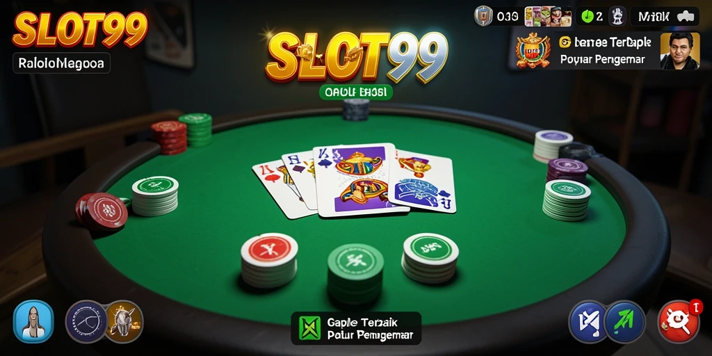 Tampilan gameplay SLOT99 yang menarik dalam permainan Gaple.