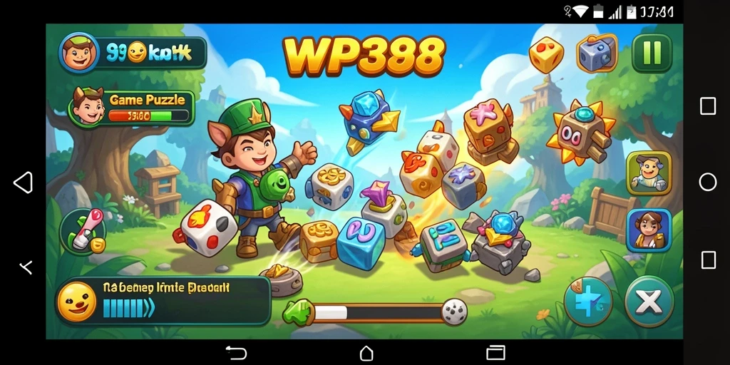 Tampilan utama gameplay WP888 dengan berbagai teka-teki menantang.